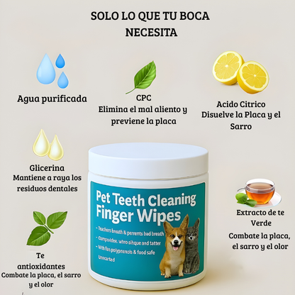 Toallitas Dentales Naturales Para Mascotas