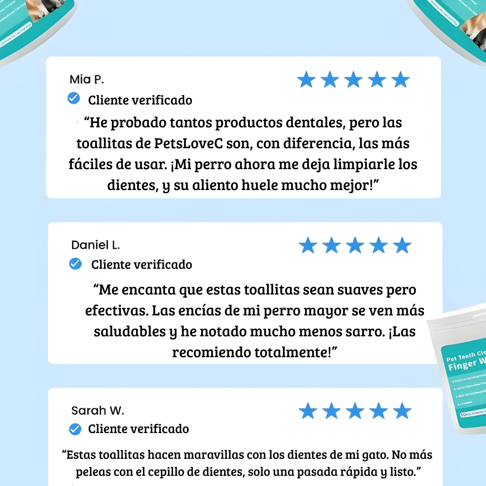 Toallitas Dentales Naturales Para Mascotas