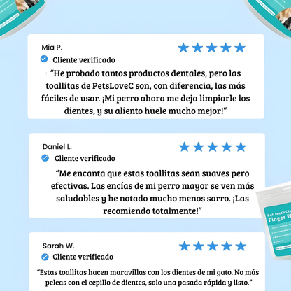 Toallitas Dentales Naturales Para Mascotas